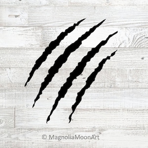 File SVG di graffi di artiglio, graffi di animale in formato SVG, segni di artiglio in formato SVG, graffi di tigre in formato SVG, graffi di artiglio tagliati, Png EPS DXF, design di silhouette, all'aperto