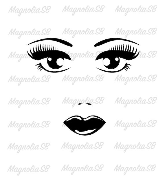 Woman Face Svg Woman Face Dxf Face Clipart Cutting Woman Etsy