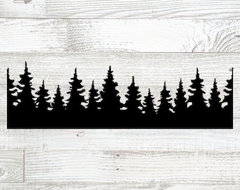 Forest Line svg, Forest svg, Trees clip art, cut file for cricut, fir tree svg, tree svg, tree line PNG, jpg, tree silhouette, tree shape
