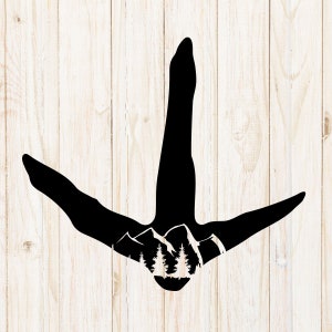 Turchia Traccia in formato SVG, Turchia in formato SVG, file di taglio per cricut, Giorno del Ringraziamento in formato SVG, Turchia PNG, DXF, Montagne, Alberi, Silhouette, Autunno, Celebrazione