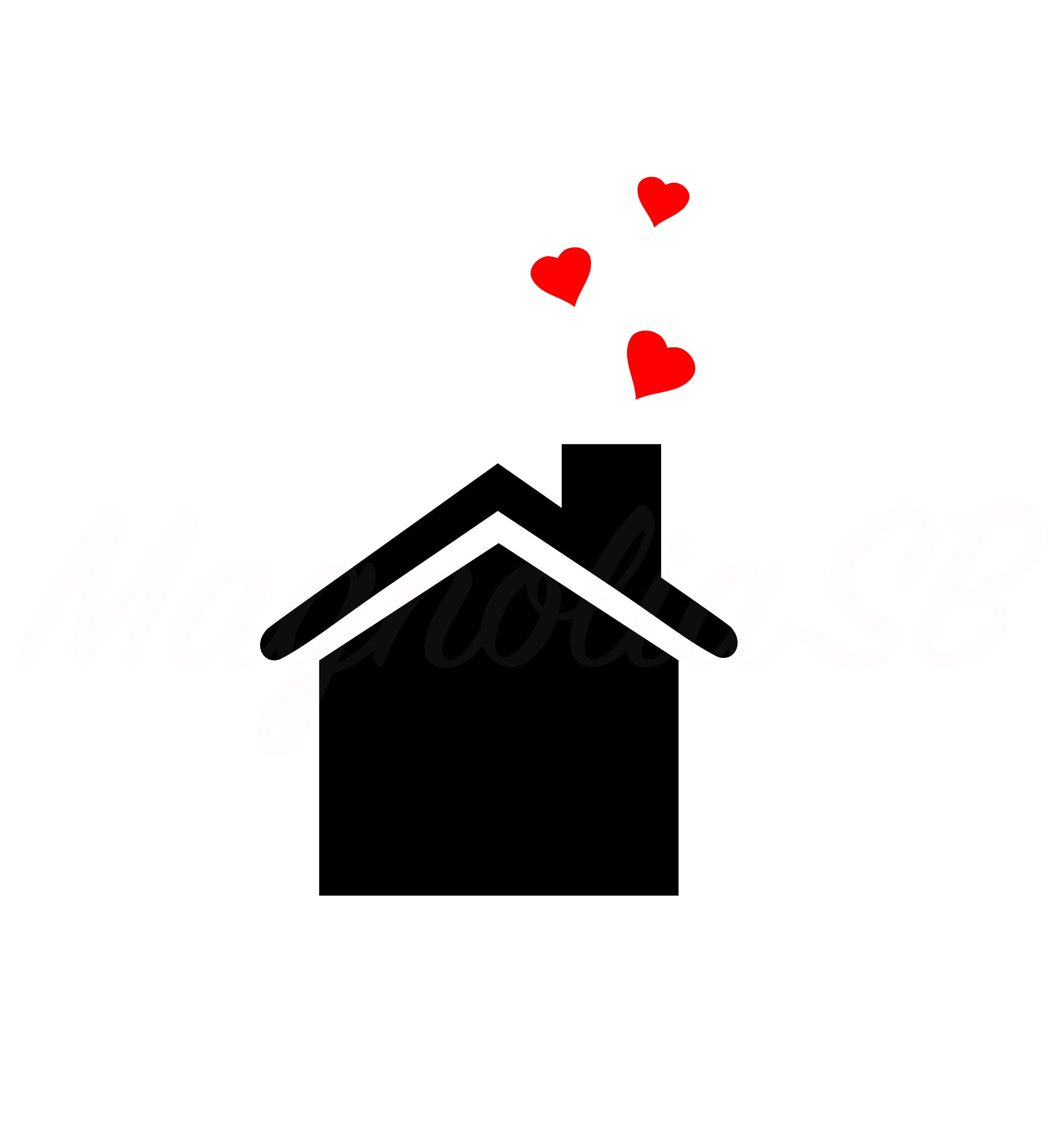 House Svg, Home Svg, House Outline Svg, Heart House Svg, Hou