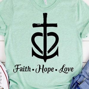Geloof, hoop, liefde SVG, geloof symbolen SVG, kruis SVG, anker SVG, hart SVG, gesneden bestand voor cricut, christelijk geloof, geloof, hoop, liefde