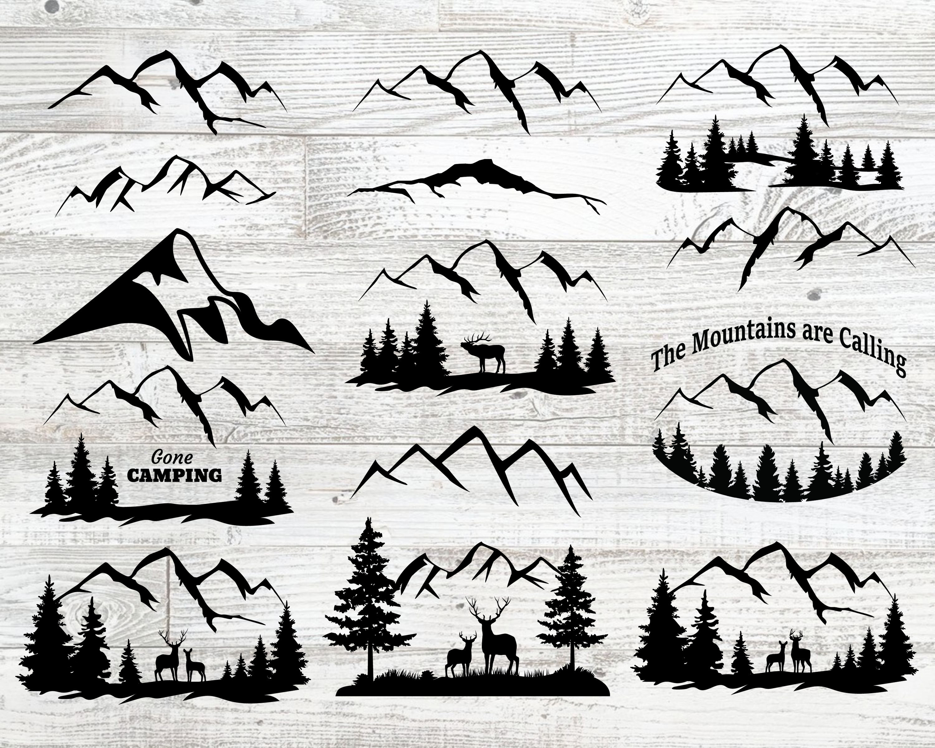 Mountains Bundle Svg Mountains Svg Trees Svg Cut File for - Etsy UK