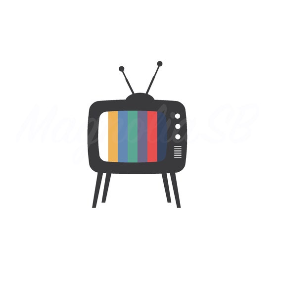As Seen On Tv With Retro Television Icon Royalty Free SVG