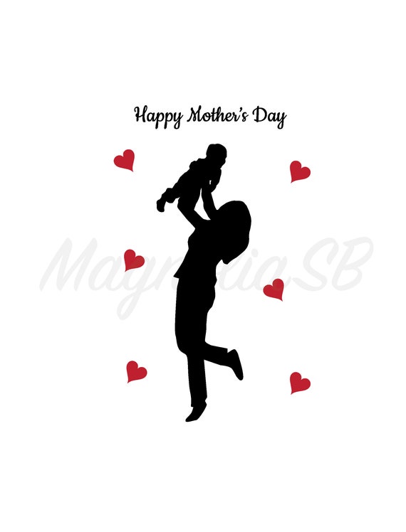 Download Mother And Child Svg Dxf Mom Child Clipart Cutting Mom And Etsy