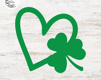 Shamrock Heart SVG: St Patrick's Day Shirt Design, Cricut Cut File (Digital Download)