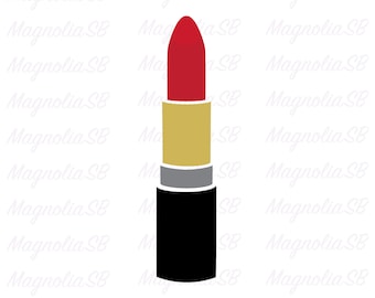 Puede incluir: Un pintalabios rojo con una carcasa dorada y plateada. El pintalabios es un producto de belleza clásico.