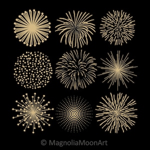 Fuochi d'artificio SVG, Fuochi d'artificio Bundel svg, Capodanno, file di taglio per cricut, Celebrazione, design per magliette, download immediato, PNG, Fuochi d'artificio dorati