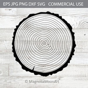 木の年輪のシルエット svg、木の年輪の svg、木の伐採、自然、森林 svg、木の年輪のベクター、レーザーカット用の dxf ファイル、木の年輪のシルエット