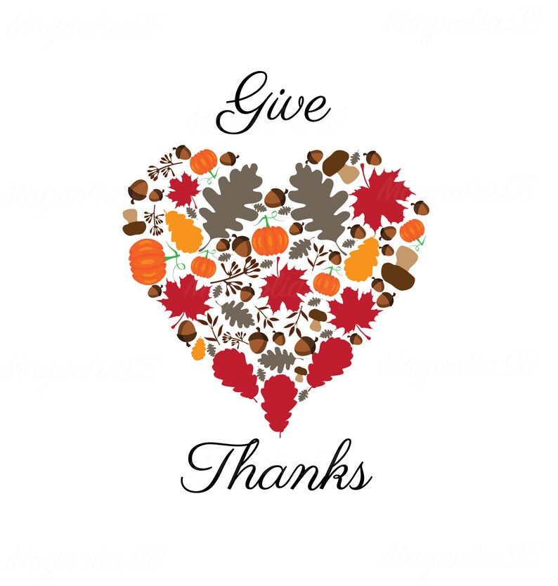 Download Give Thanks Heart Svg Fall Heart Dxf Heart Clipart Cutting Etsy