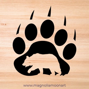 Bear Paw SVG-bestand | Bear Paw vector illustraties | berenpootbestand | Bear dxf-bestand voor lasergesneden | shirtontwerp | beer, png-bestand | wildernis-svg