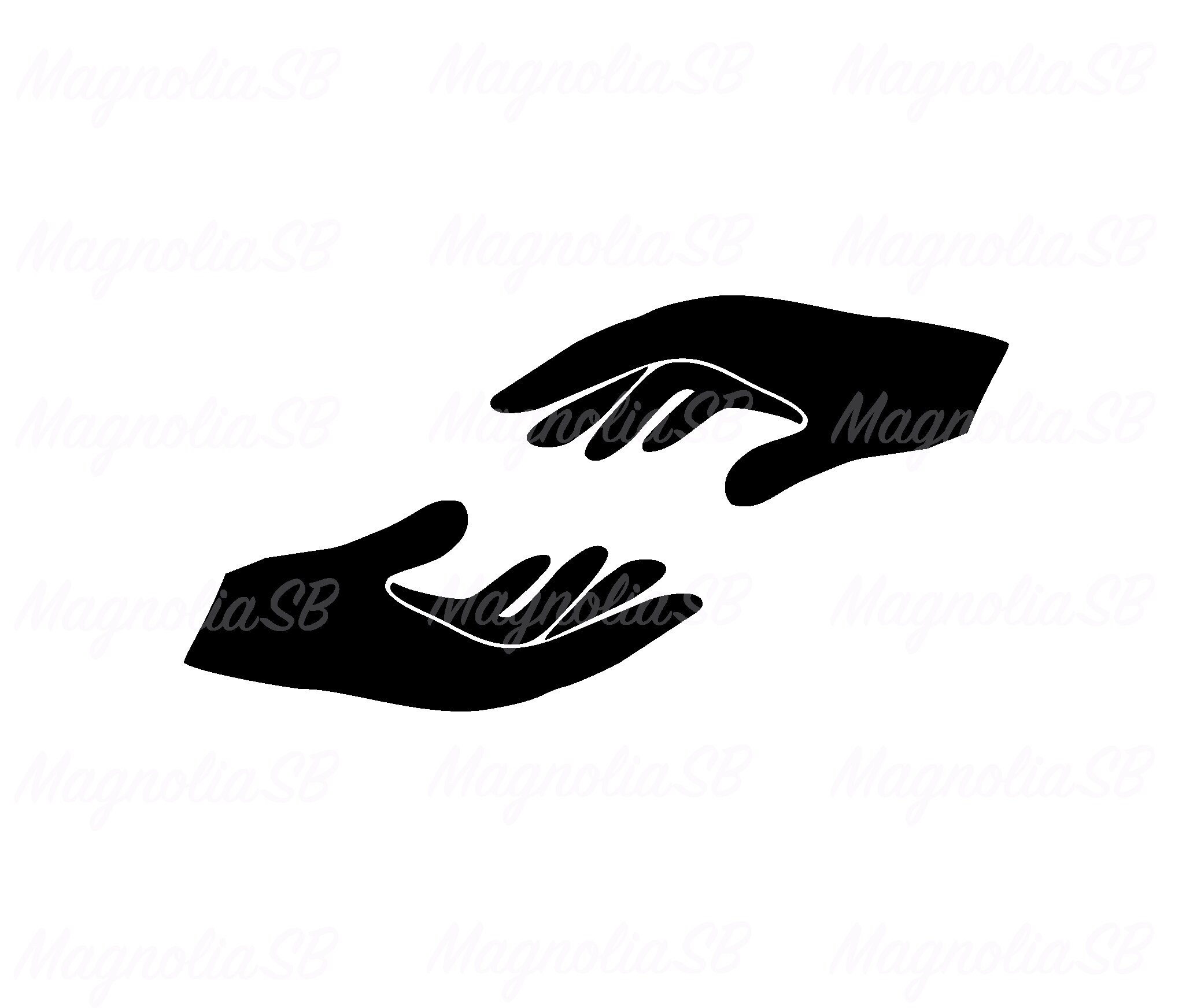 Helping Hands Svg Dxf Helping Hand Clipart Cutting Vector Etsy