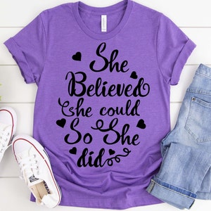Ella creía que podía, así que lo hizo SVG, cuidado personal, corte de archivo cricut, cita positiva, cita motivacional, amor propio, Boss Babe Svg, silueta