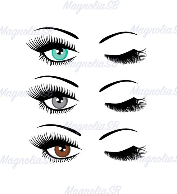 Download Pretty Eyes Svg Eyes Dxf Winking Eyes Clipart Cutting Etsy