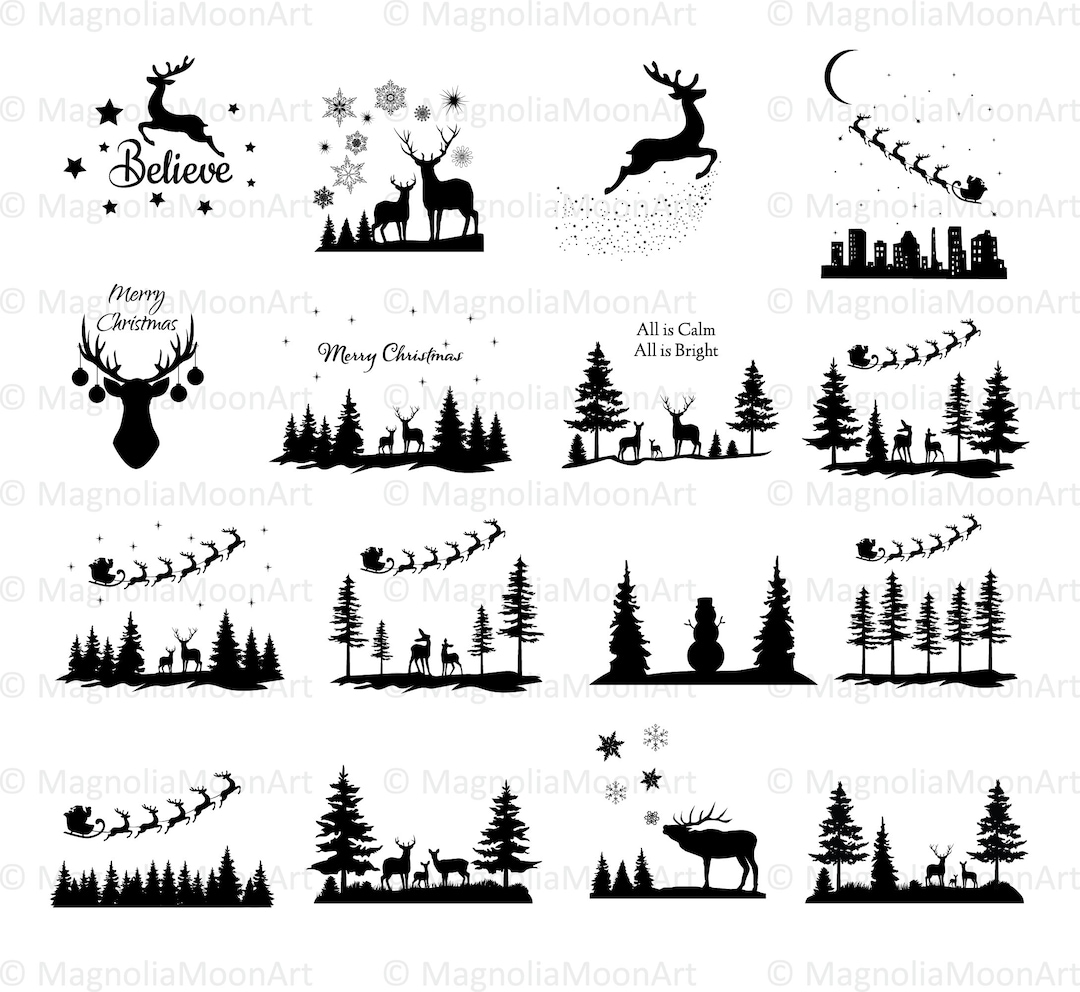 Christmas Scene SVG, Winter Christmas Scene SVG, Cut File for Cricut ...