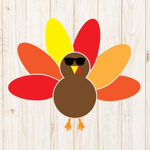 Turchia in occhiali da sole in formato SVG, divertente Turchia in formato SVG, design della camicia, PNG, JPG, file di taglio per Cricut, Ringraziamento in formato SVG, uccello in formato SVG, caduta in formato SVG, silhouette