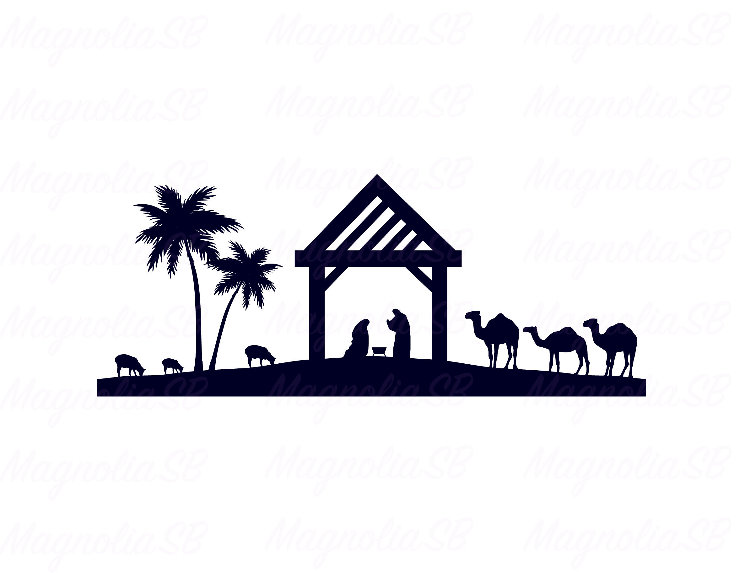 Nativity Scene SVG Nativity Scene DXF Cut File for Cricut Etsy