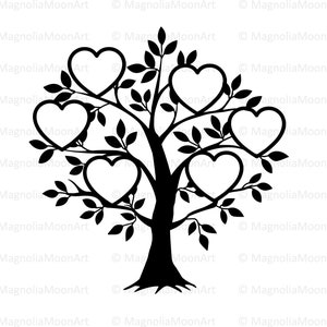 Árbol genealógico de 6 miembros svg. Reunión familiar Svg. Árbol Svg. Árbol de la vida Svg. Archivo de corte para cricut. Familia Svg. Árbol genealógico Svg. Png. Digital