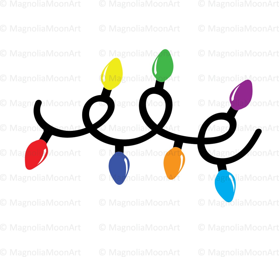 Christmas Lights Svg, Christmas Svg, Cut File for Cricut, PNG, Jpg, Dxf, Lights Svg, Festive