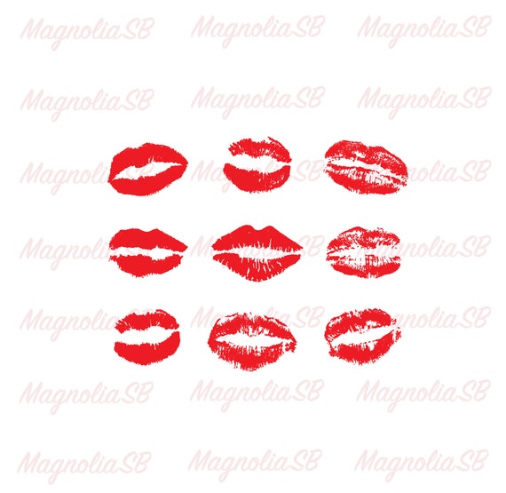 Download Lipstick Kiss Bundle Svg Red Lipstick Kiss Dxf Kiss Clipart Etsy