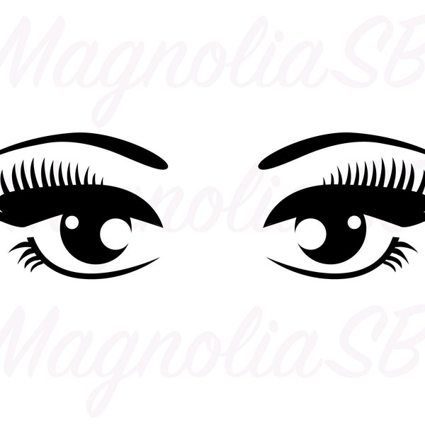 Pretty Eyes svg, long lashes svg, eye with long lashes svg, cut file for cricut, pretty woman eyes svg, eyes silhouette, eyes dxf, PNG, jpg