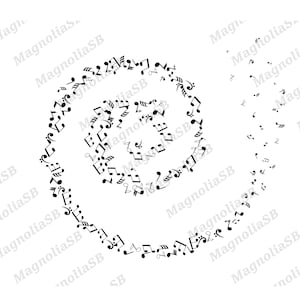 Muzieknoten spiraal svg, muzieknoten svg, muzieknoten Swirl svg, snijden, notities png, dxf-bestand voor lasercut, muzieknoten silhouet