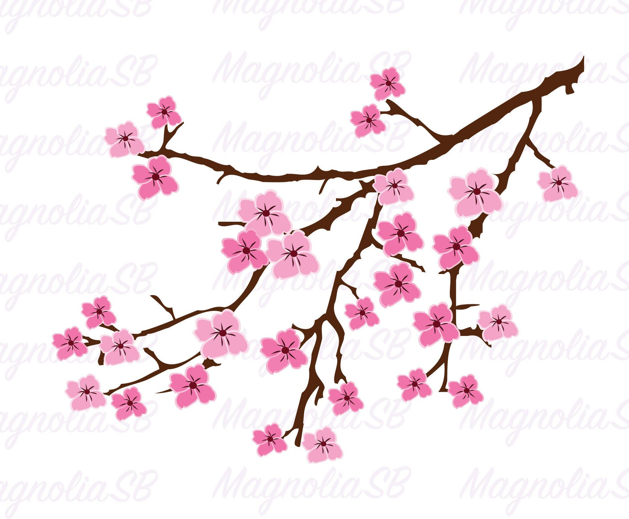 Blossom Branch SVG DXF Cherry Blossom Svg Cut File for Etsy UK