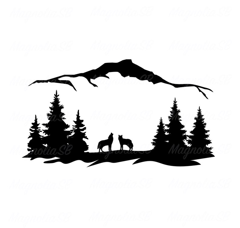 Free Free 230 Forest Mountain Silhouette Svg SVG PNG EPS DXF File