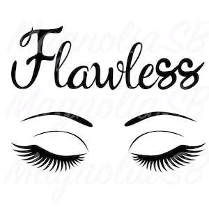 Flawless Eyes SVG: Long Lashes Clipart, Salon Logo (Digital Download)