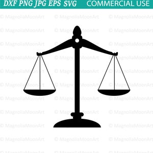 Scale of Justice SVG Clipart: Lawyer Silhouette (Digital Download)