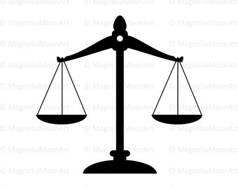 Scale of Justice SVG Clipart: Lawyer Silhouette (Digital Download)