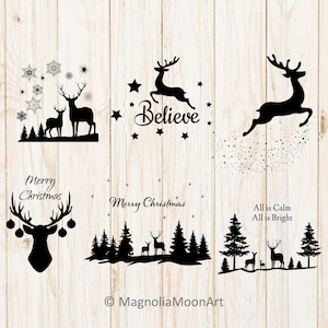 Weihnachten Deer Bundle svg, Weihnachtsszene svg , Schneidedatei für Cricut, PNG, dxf, Shirt Design, Weihnachten svg , Weihnachtshirsch svg, Silhouette