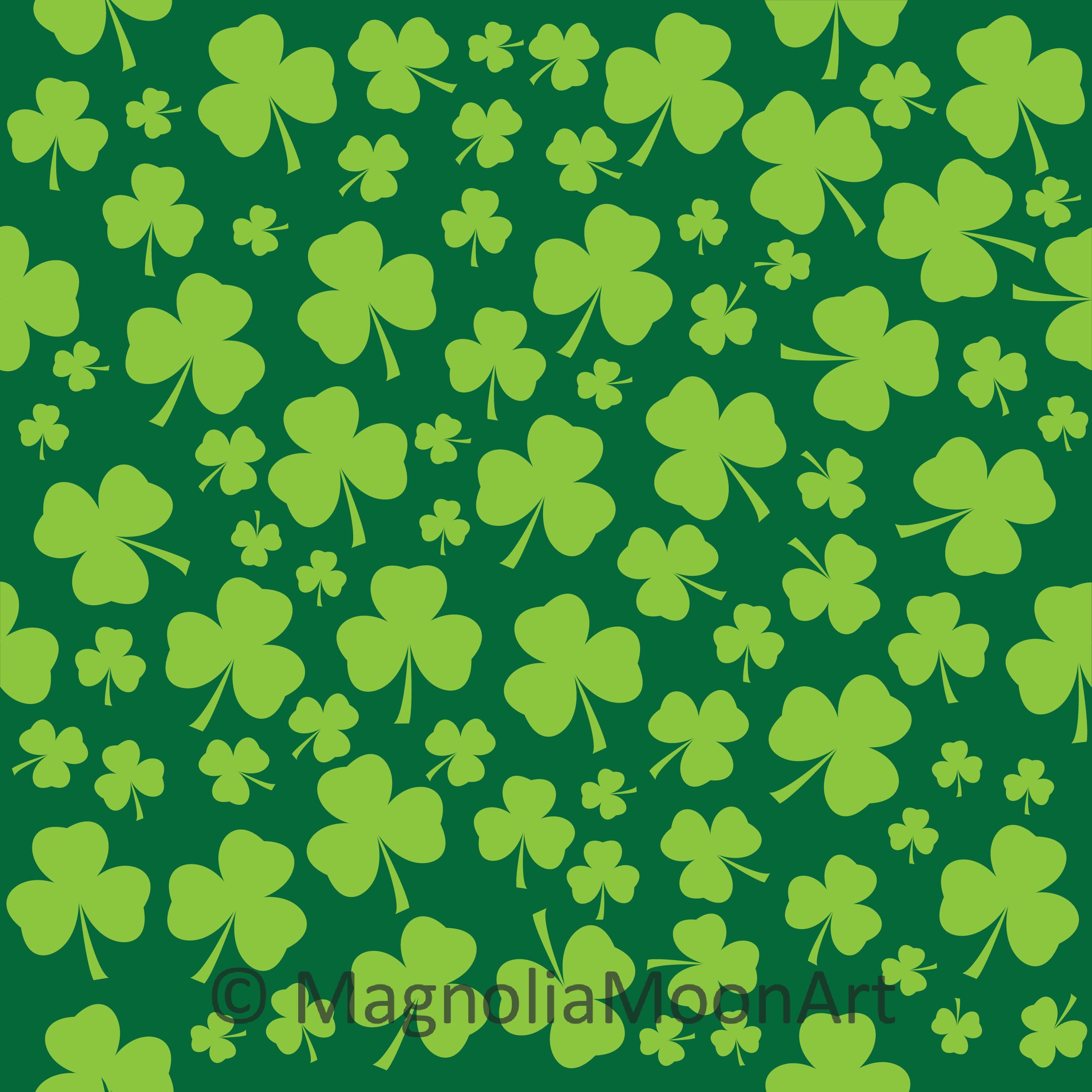 Shamrock Pattern Digital Paper: St. Patrick's Day Scrapbook (digital ...