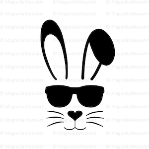 Coniglietto SVG, simpatico coniglietto in formato SVG, file di taglio per cricut, Pasqua in formato SVG, coniglietto in occhiali da sole in formato SVG, coniglietto PNG, coniglietto di Pasqua in formato SVG, dxf, jpg, sagoma