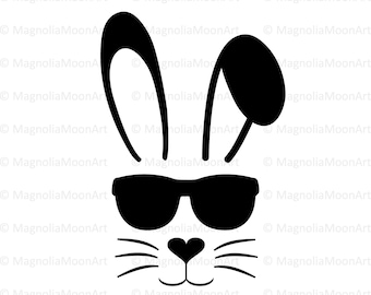 Bunny with Sunglasses SVG, Easter Clip Art (Digital Download)