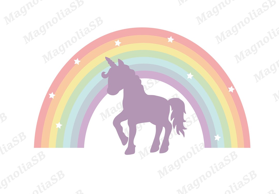 Unicorn and Rainbow Svg Unicorn Svg Rainbow Svg Layered Etsy