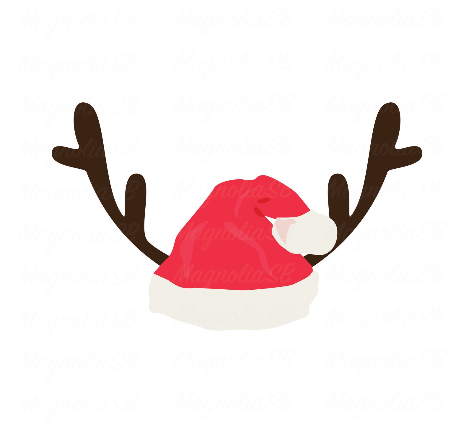 Santa Hat With Antlers SVG Santa Hat Svg Christmas Svg Cut  Etsy