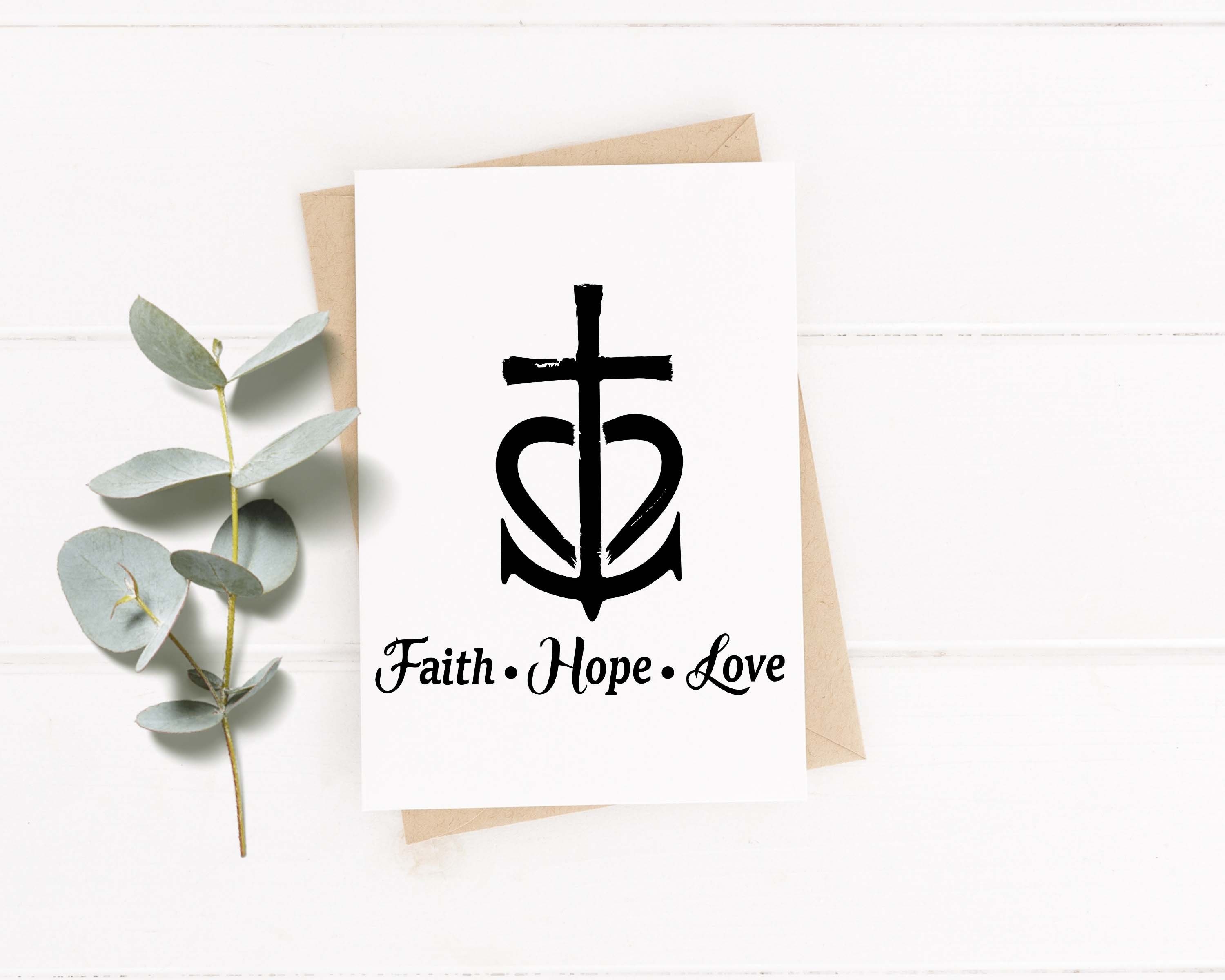 Faith Hope Love Anchor Cross Heart Tattoo