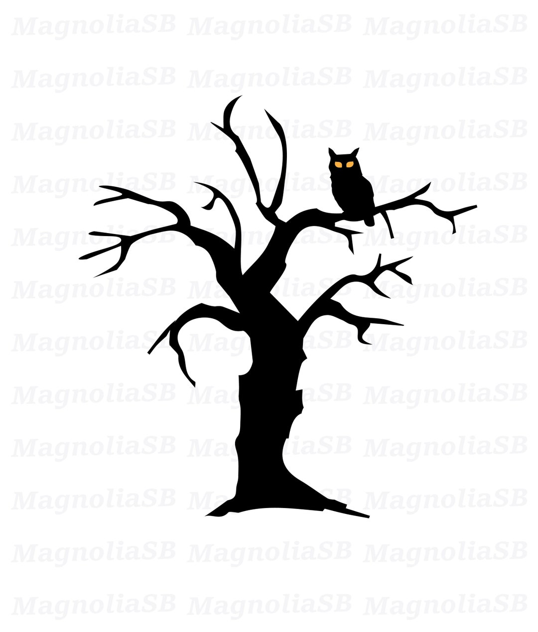 Tree With Owl Svg Spooky Tree Svg Scary Tree Svg Glowing - Etsy