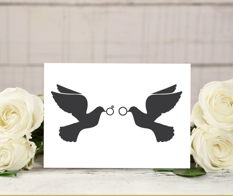 Download Wedding Doves with Rings SVG DXF Dove Clipart cutting | Etsy