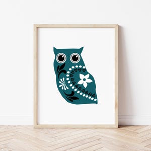 Scandinavian Owl Svg, Nordic Woodland Svg, Folk Art Svg, Icelandic ...