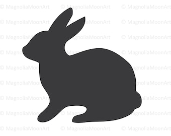 Silueta de conejito de Pascua (svg, dxf, png, jpg) (Descarga digital)