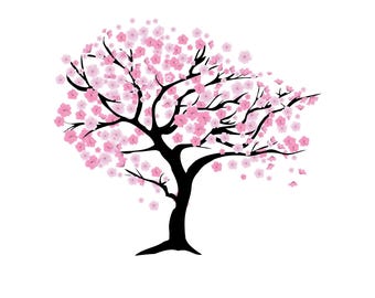 Cherry Blossom Tree Clip Art: Printable Vector (EPS, PNG, JPG)