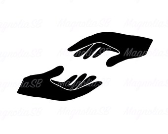 Helping Hands SVG, DXF, Helping Hand Clipart, cutting, vector, Support, Help, Care, Teamwork, Helping Hands shape, Helping Hands silhouette