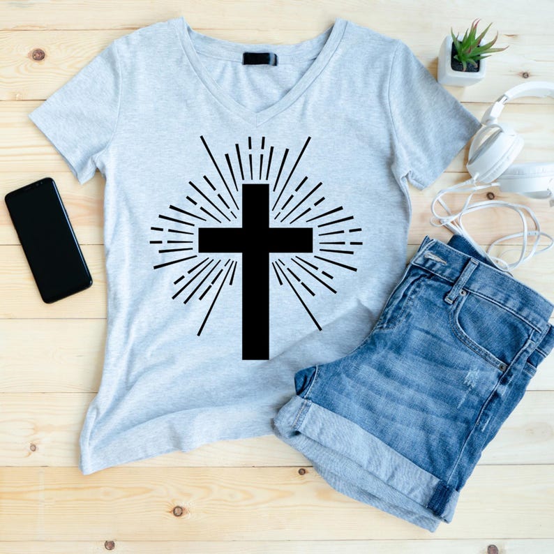 Christian Cross With Rays SVG: Religious Clip Art (digital Download ...