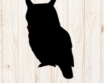 Owl Silhouette SVG DXF: Wilderness Clip Art (Digital Download)