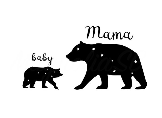 Download Mama Bear And Baby Bear Svg Bear Dxf Bear Clipart Cutting Etsy