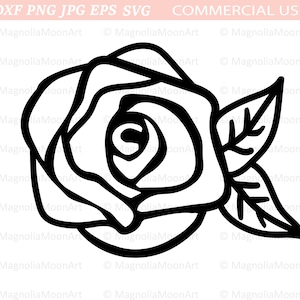 Rosa svg, Flor svg, arquivo de corte para cricut, dxf, jpg, design de camisa, linda flor svg, formato de rosa, silhueta de rosa, uso comercial