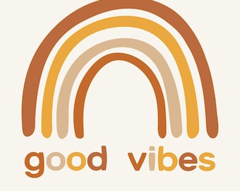 Good Vibes Rainbow SVG: zomershirt gesneden bestand (digitale download)