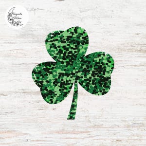 Saint Patrick scintillant PNG, sublimation trèfle, fichier graphique numérique, téléchargement immédiat, utilisation commerciale